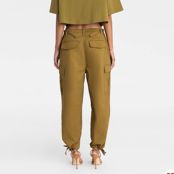 Women's Olive Cargo Pants - Picture 3 of 3